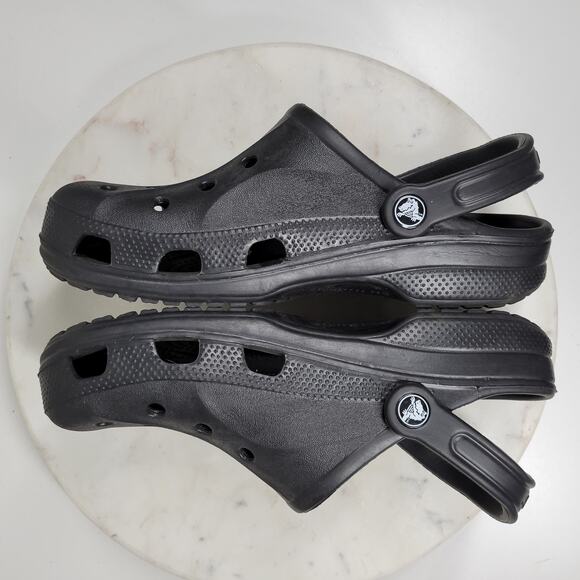 Crocs Baya Clog Sandals  M7/ W9‎ Black Spell Out Waterproof Lightweight Crossite - Picture 6 of 13